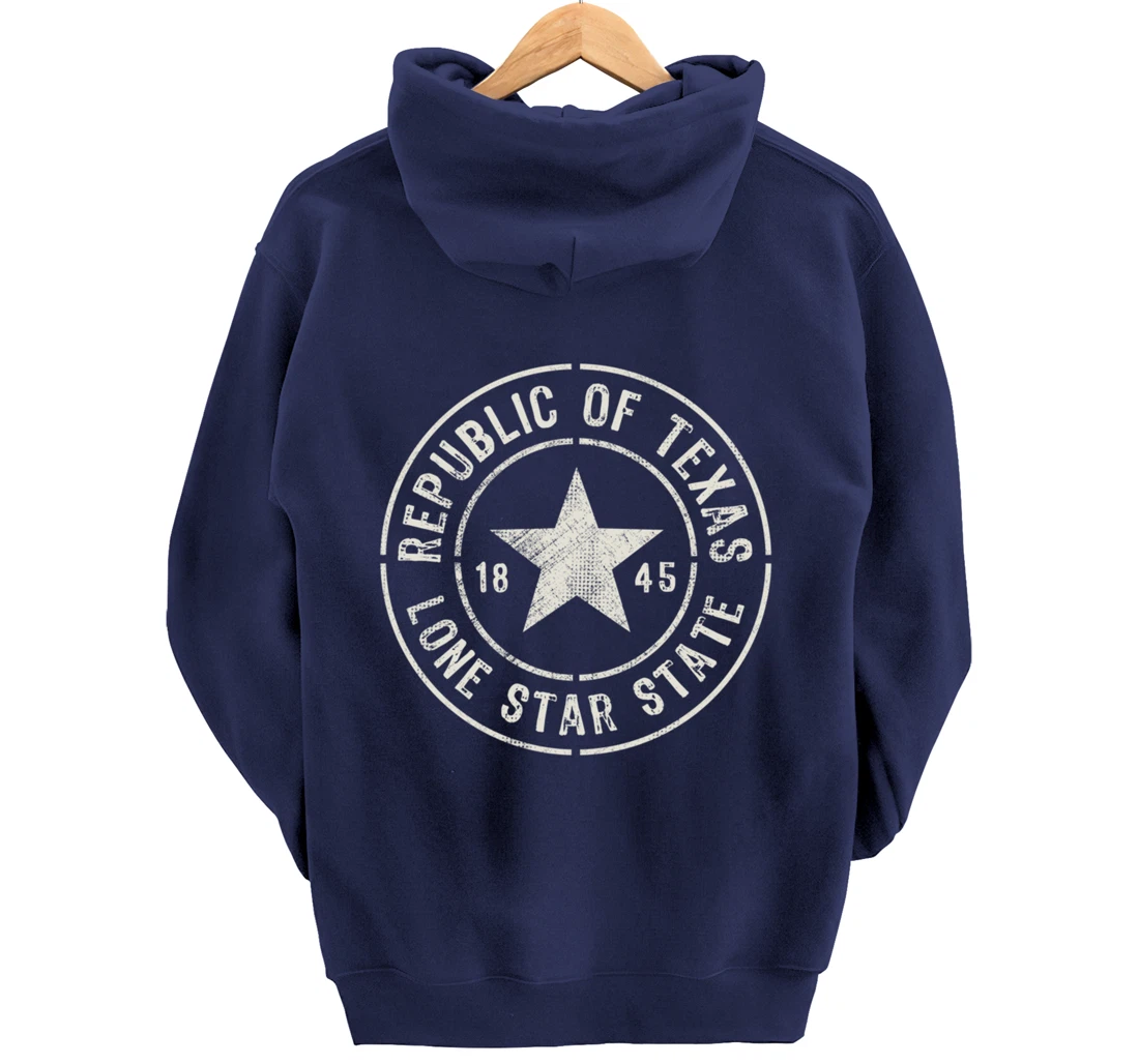 Texas The Lone Star State Republic Of Texas 1845 Pullover Hoodie