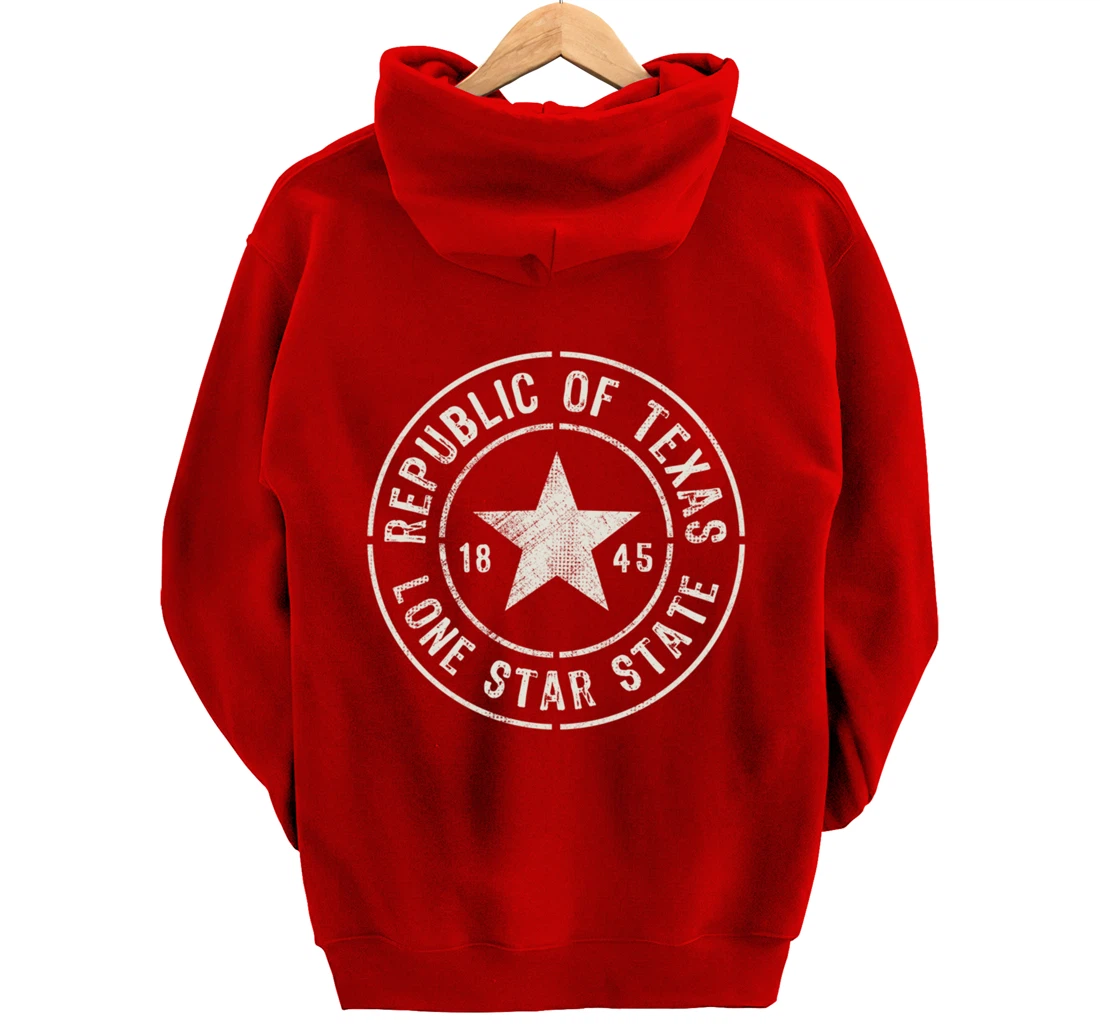 Texas The Lone Star State Republic Of Texas 1845 Pullover Hoodie