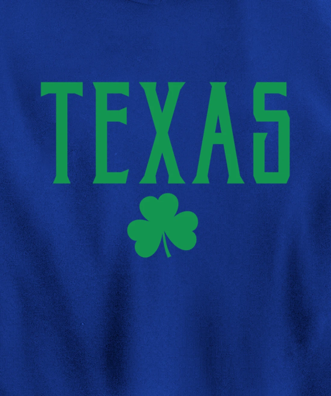 Texas Irish Shamrock Vintage Text Green Print Pullover Hoodie