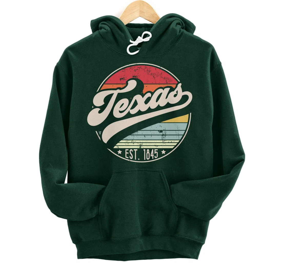 Retro Texas Home State TX Cool 70s Style Sunset Pullover Hoodie