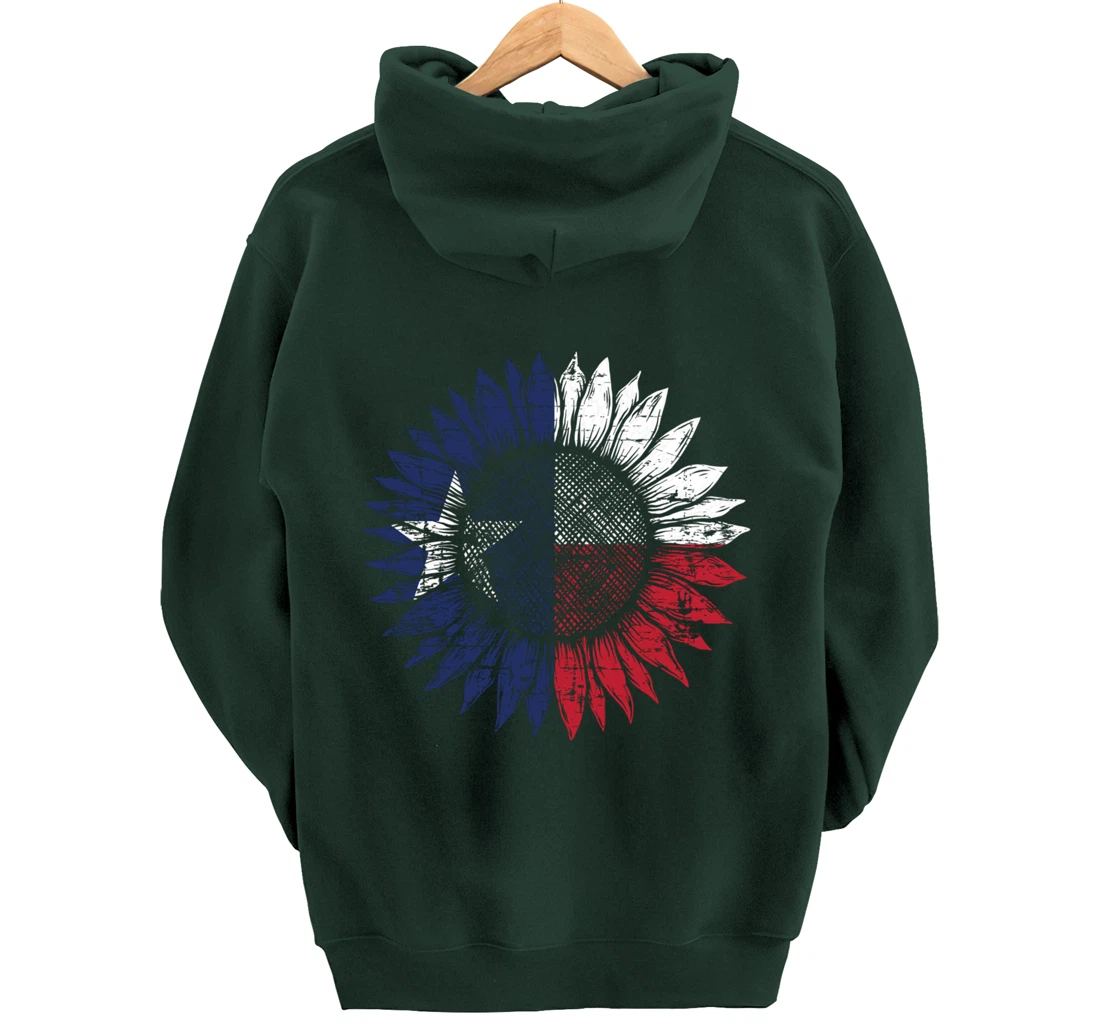 Texan Pride US South Austin Sunflower Gift Texas Pullover Hoodie