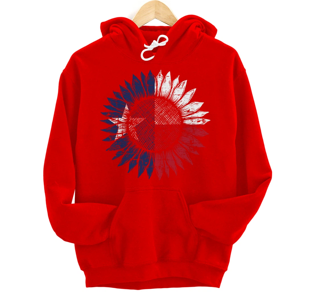Texan Pride US South Austin Sunflower Gift Texas Pullover Hoodie