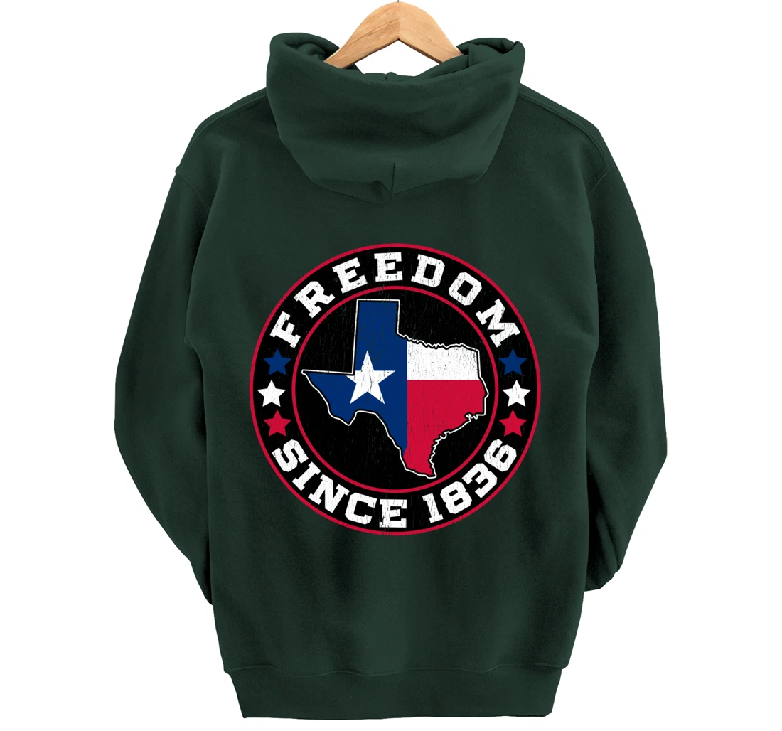 Freedom Since 1836 Texas Independence Day Pullover Hoodie