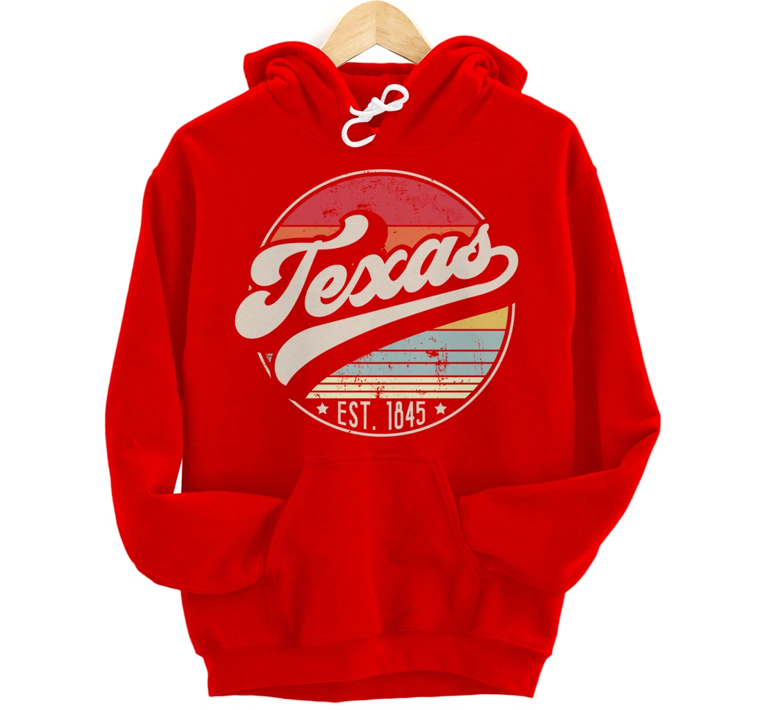 Retro Texas Home State TX Cool 70s Style Sunset Pullover Hoodie