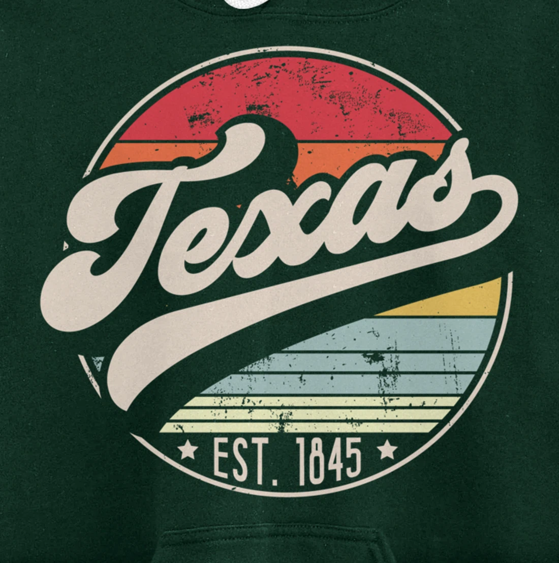 Retro Texas Home State TX Cool 70s Style Sunset Pullover Hoodie