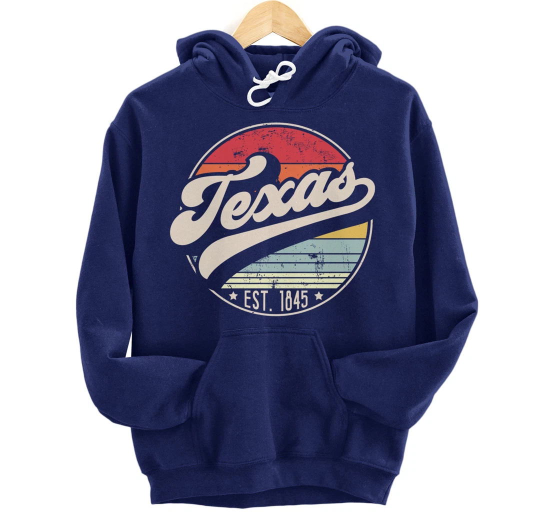 Retro Texas Home State TX Cool 70s Style Sunset Pullover Hoodie
