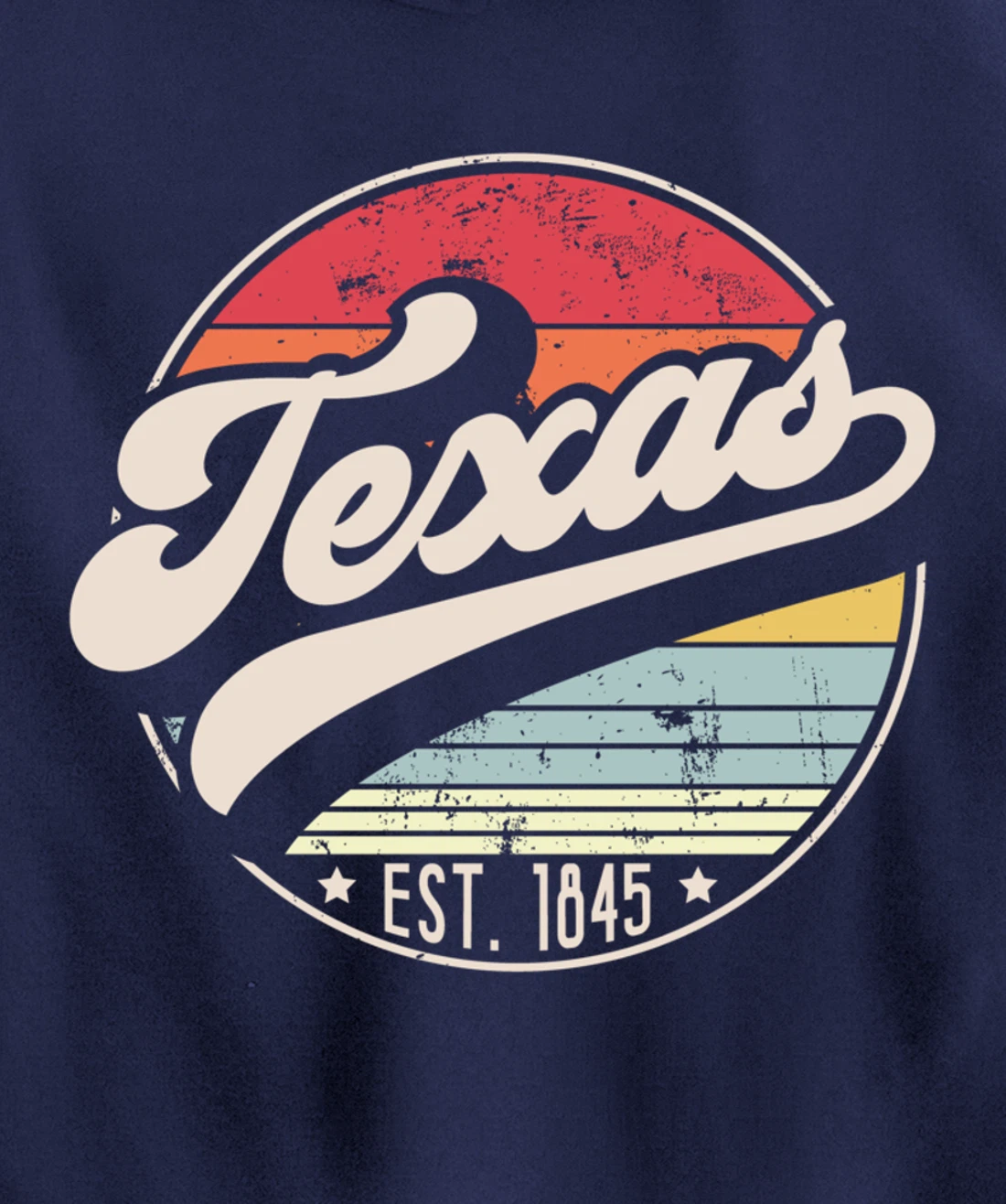 Retro Texas Home State TX Cool 70s Style Sunset Pullover Hoodie