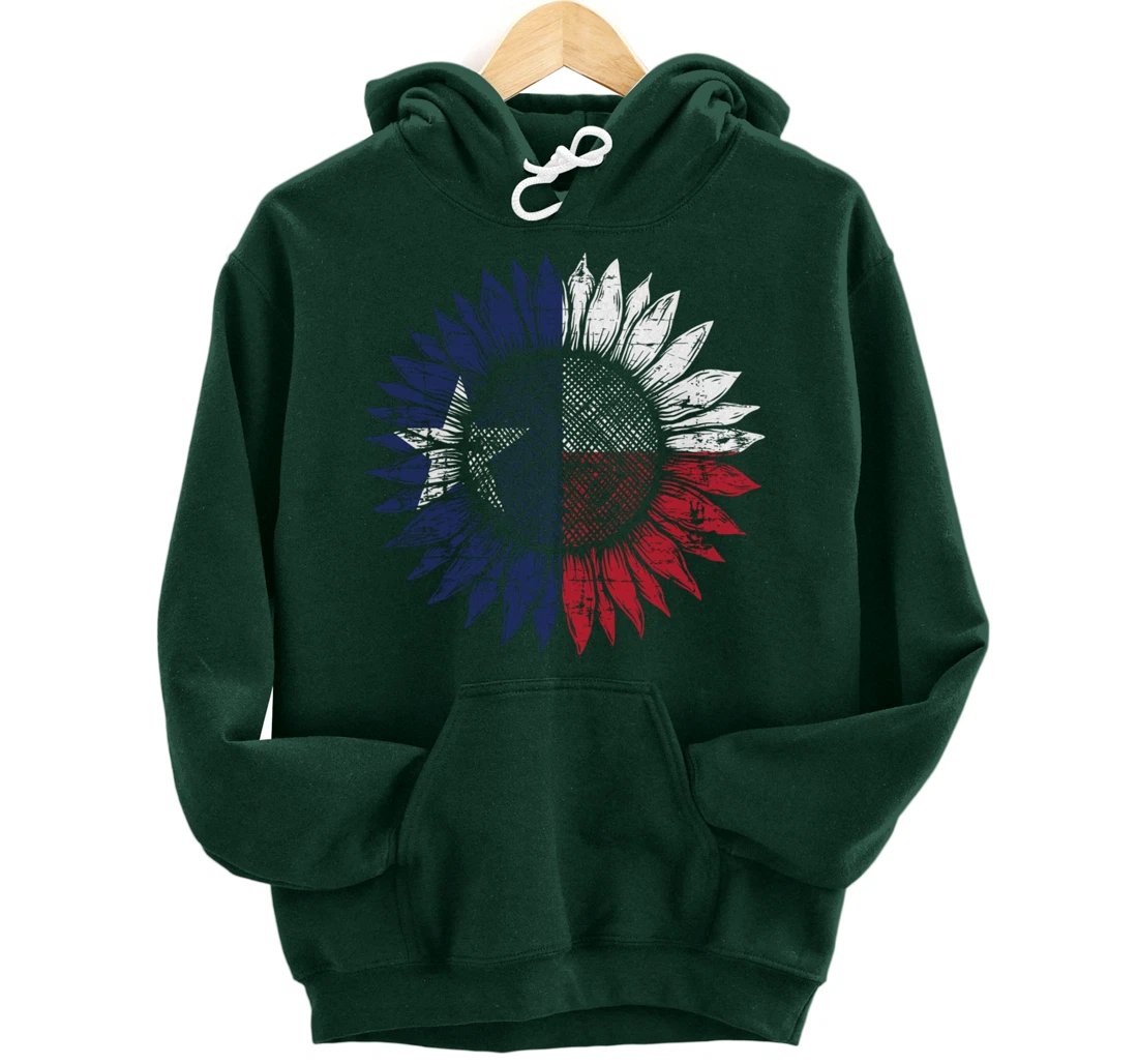 Texan Pride US South Austin Sunflower Gift Texas Pullover Hoodie