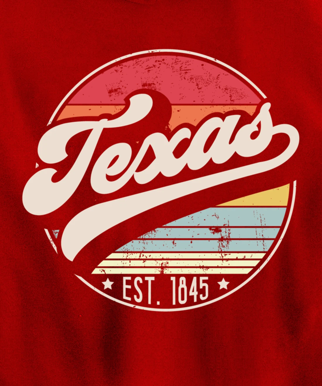 Retro Texas Home State TX Cool 70s Style Sunset Pullover Hoodie