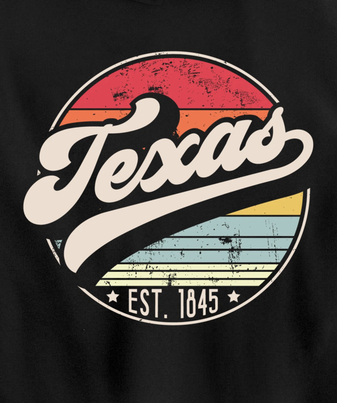 Retro Texas Home State TX Cool 70s Style Sunset Pullover Hoodie
