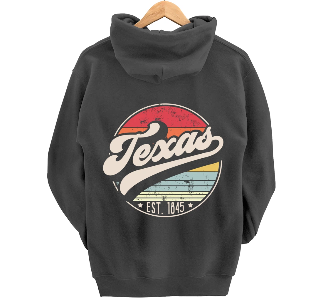 Retro Texas Home State TX Cool 70s Style Sunset Pullover Hoodie