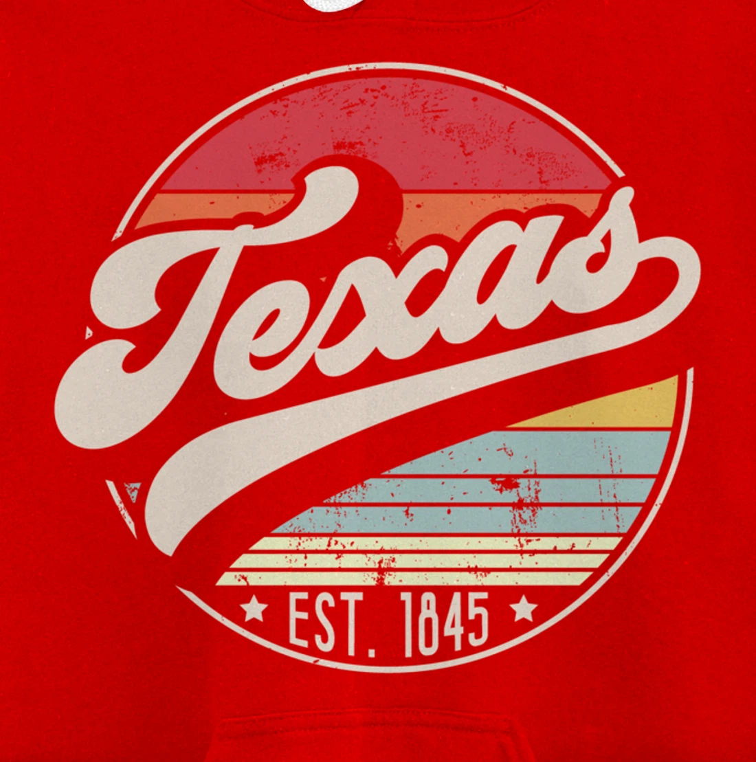 Retro Texas Home State TX Cool 70s Style Sunset Pullover Hoodie
