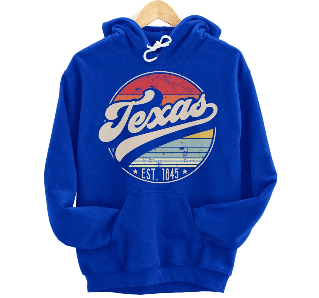 Retro Texas Home State TX Cool 70s Style Sunset Pullover Hoodie