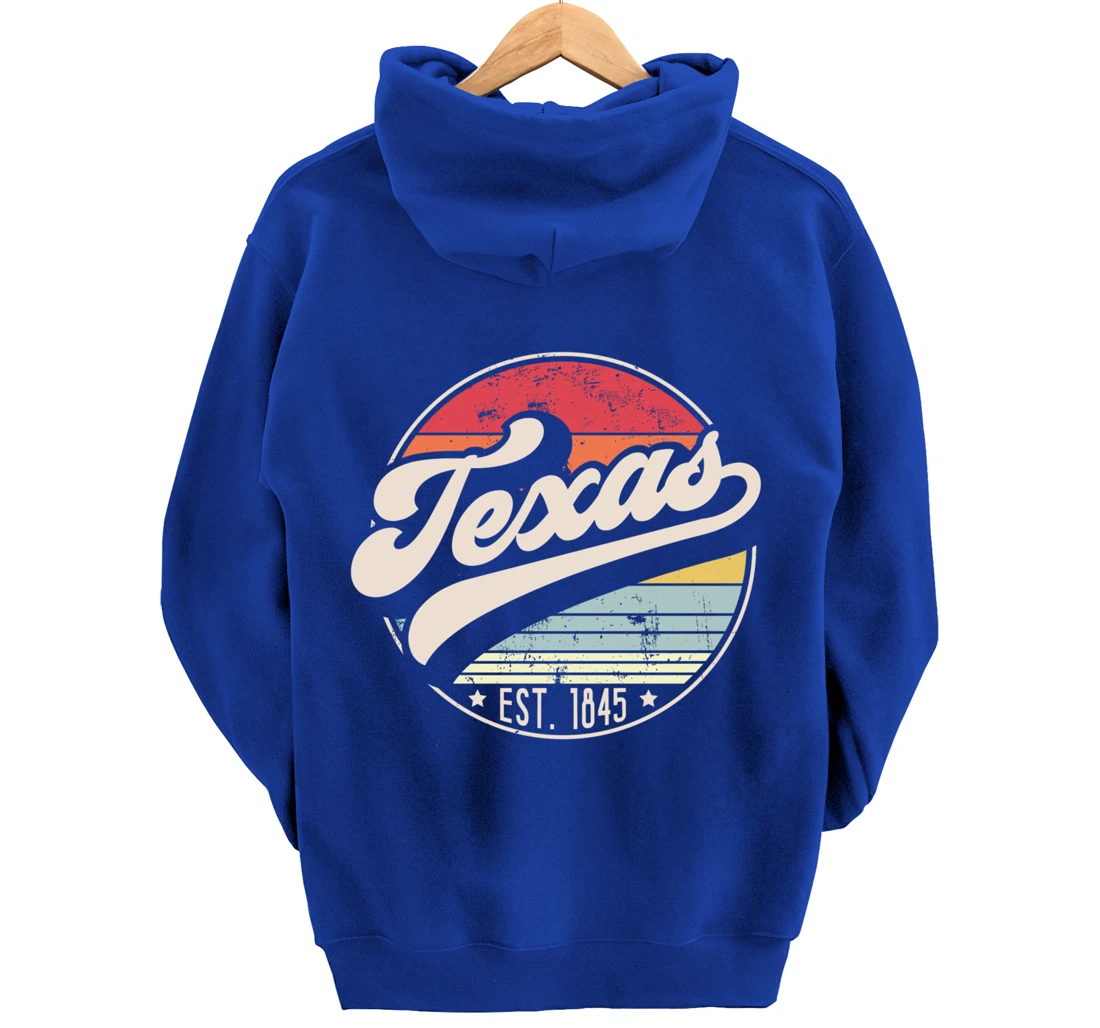 Retro Texas Home State TX Cool 70s Style Sunset Pullover Hoodie