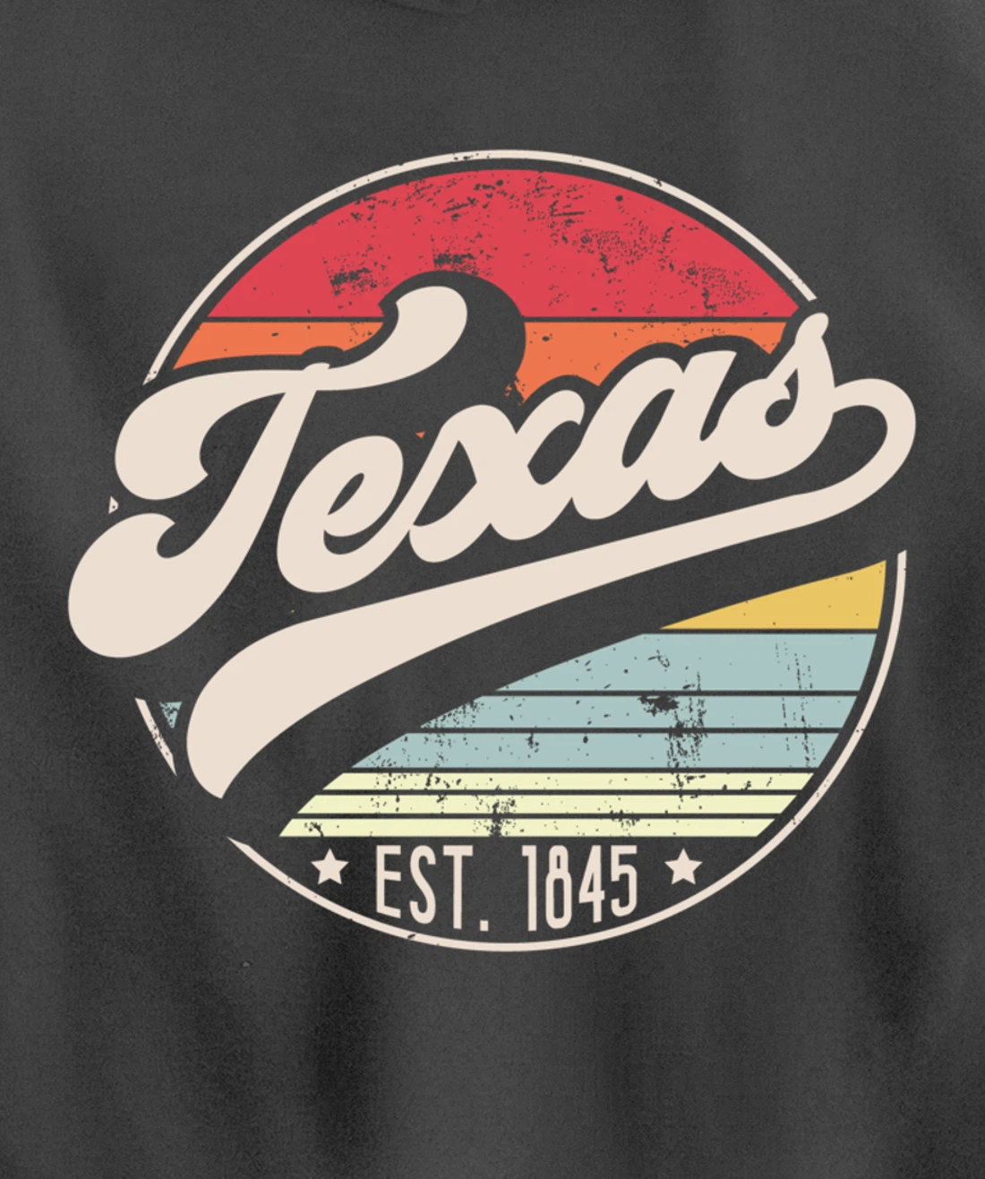 Retro Texas Home State TX Cool 70s Style Sunset Pullover Hoodie