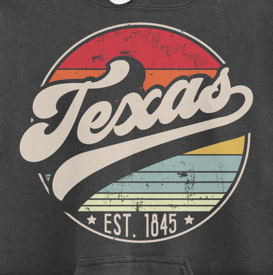Retro Texas Home State TX Cool 70s Style Sunset Pullover Hoodie