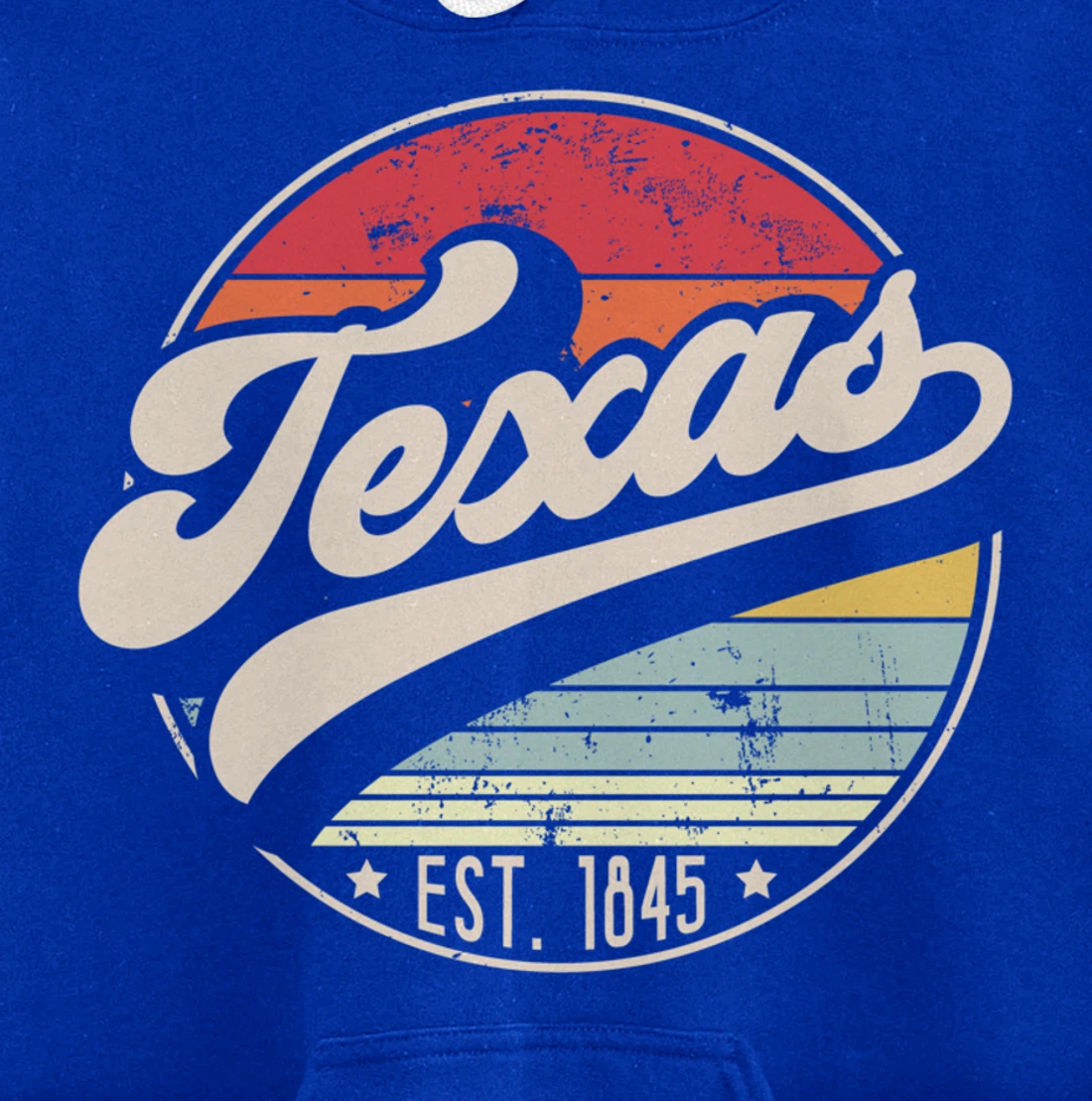 Retro Texas Home State TX Cool 70s Style Sunset Pullover Hoodie