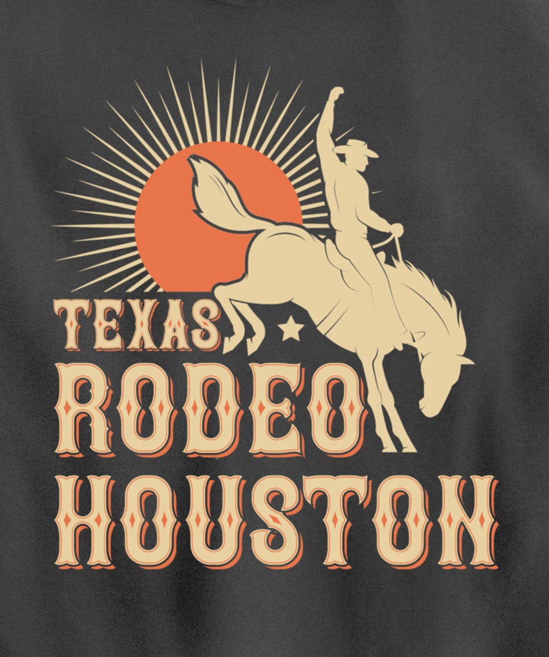 Houston Texas Rodeo Vintage Western Retro Cowboy Pullover Hoodie