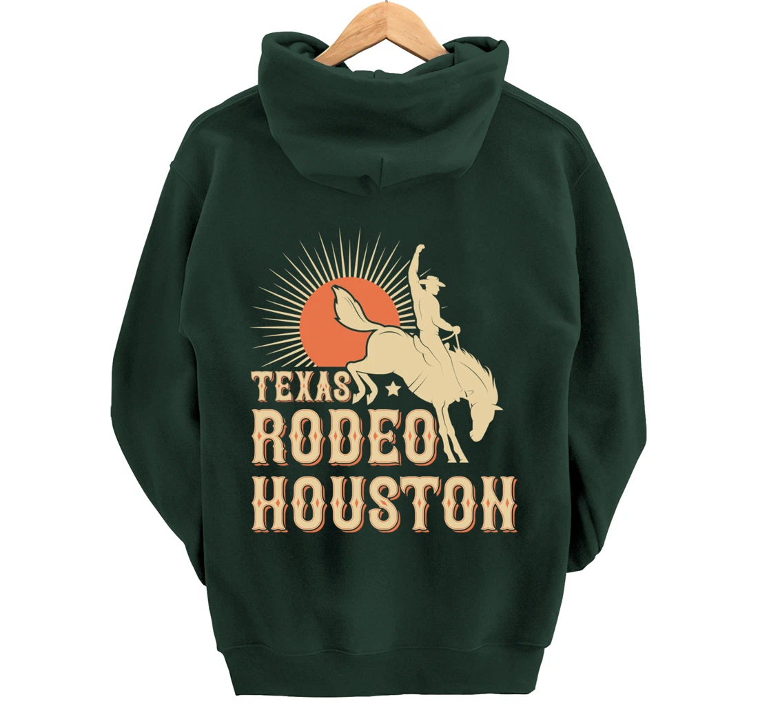 Houston Texas Rodeo Vintage Western Retro Cowboy Pullover Hoodie
