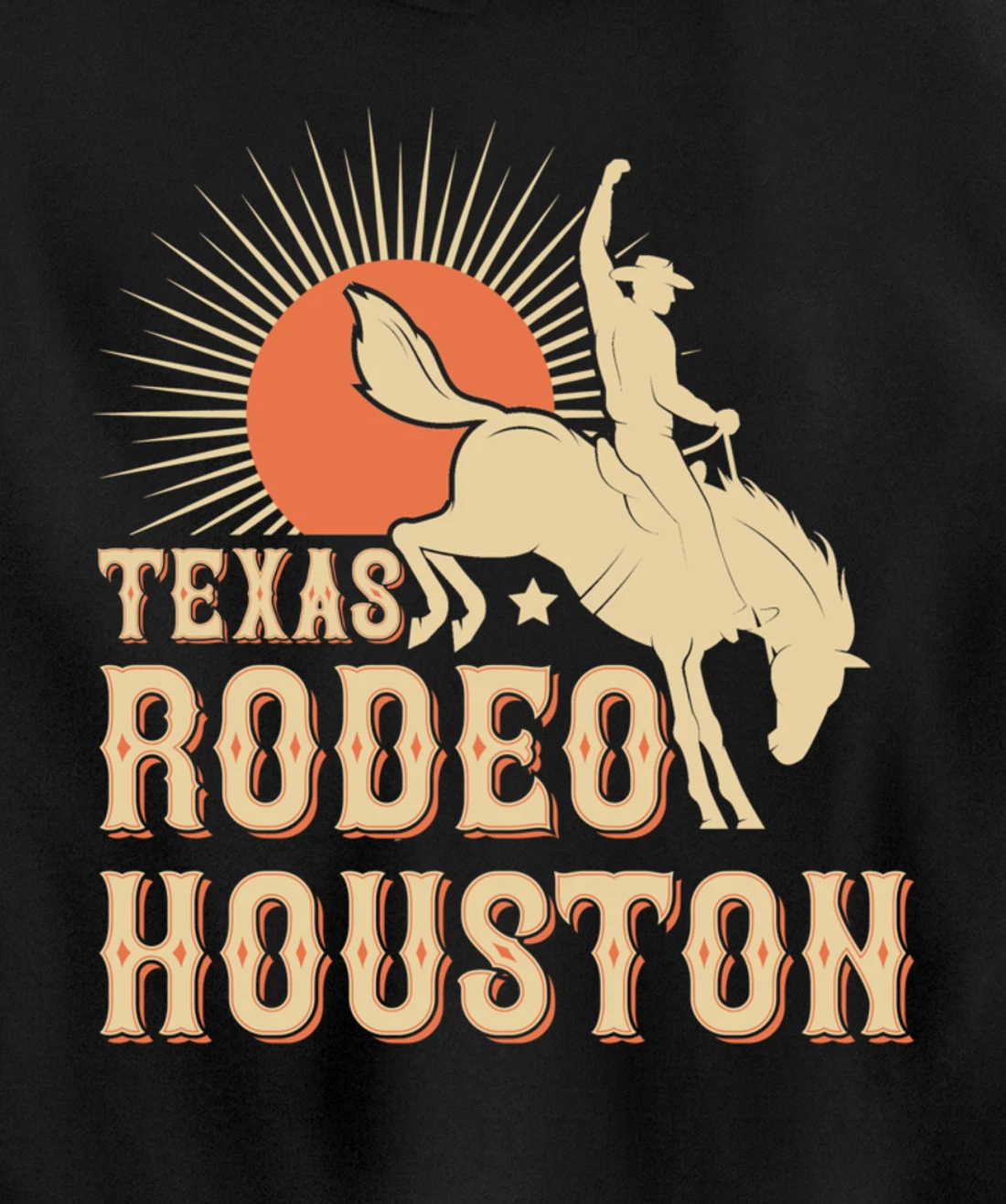 Houston Texas Rodeo Vintage Western Retro Cowboy Pullover Hoodie