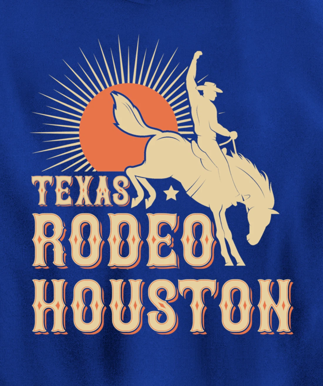 Houston Texas Rodeo Vintage Western Retro Cowboy Pullover Hoodie