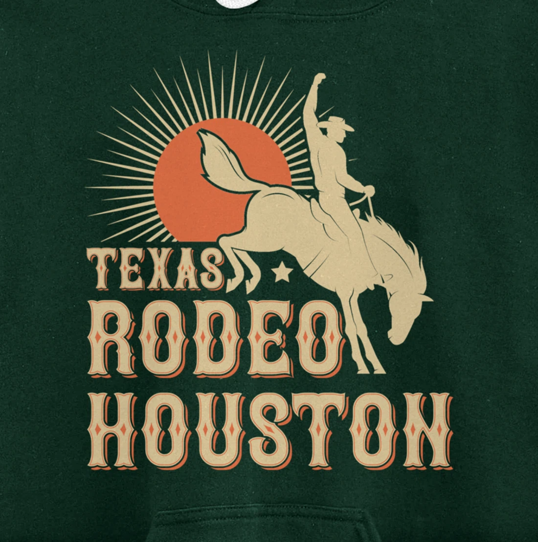 Houston Texas Rodeo Vintage Western Retro Cowboy Pullover Hoodie