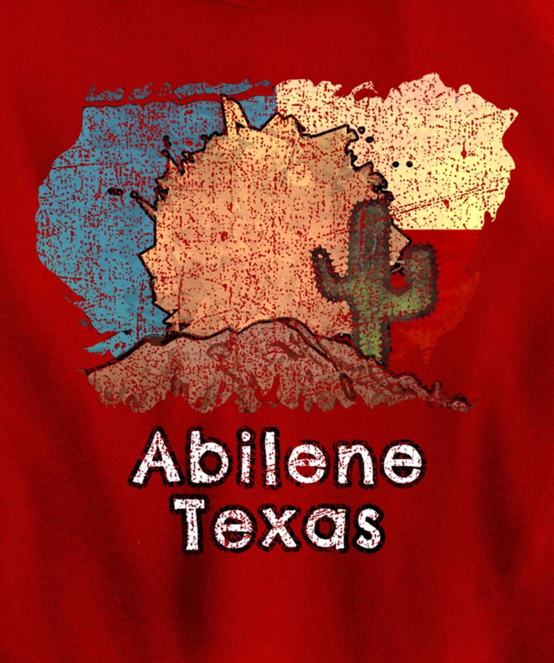 Abilene Texas Flag Desert Themed Pullover Hoodie
