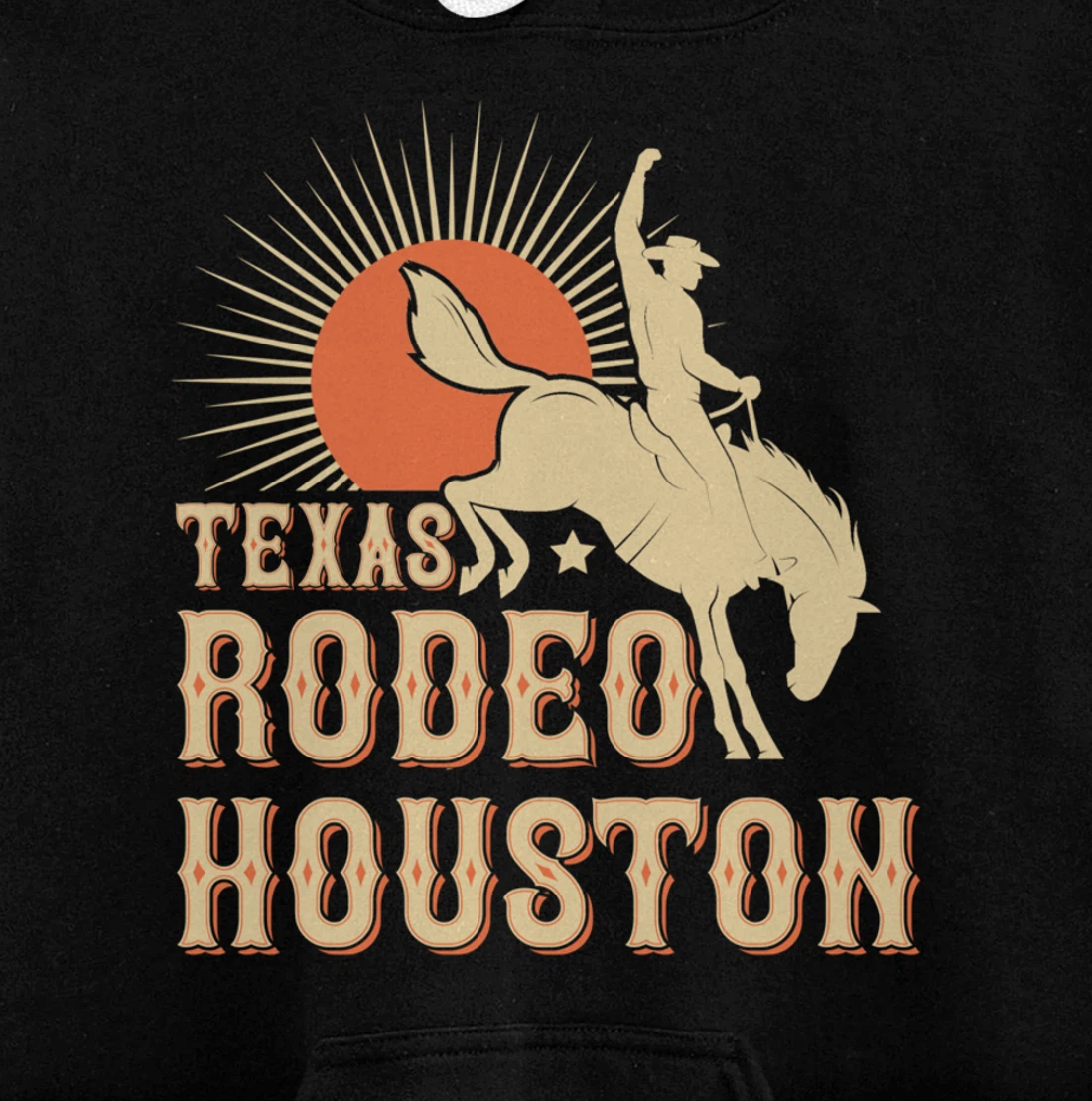 Houston Texas Rodeo Vintage Western Retro Cowboy Pullover Hoodie