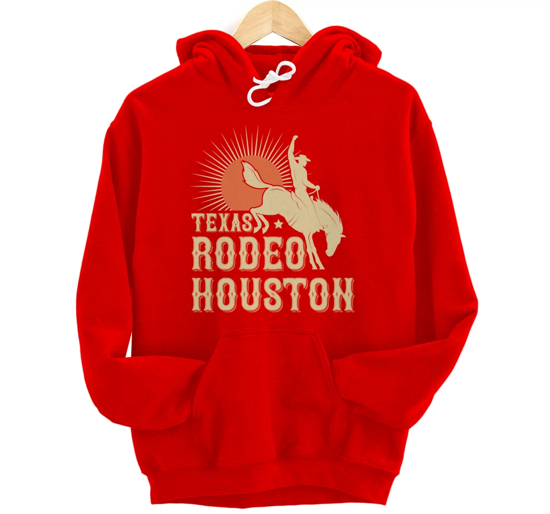 Houston Texas Rodeo Vintage Western Retro Cowboy Pullover Hoodie
