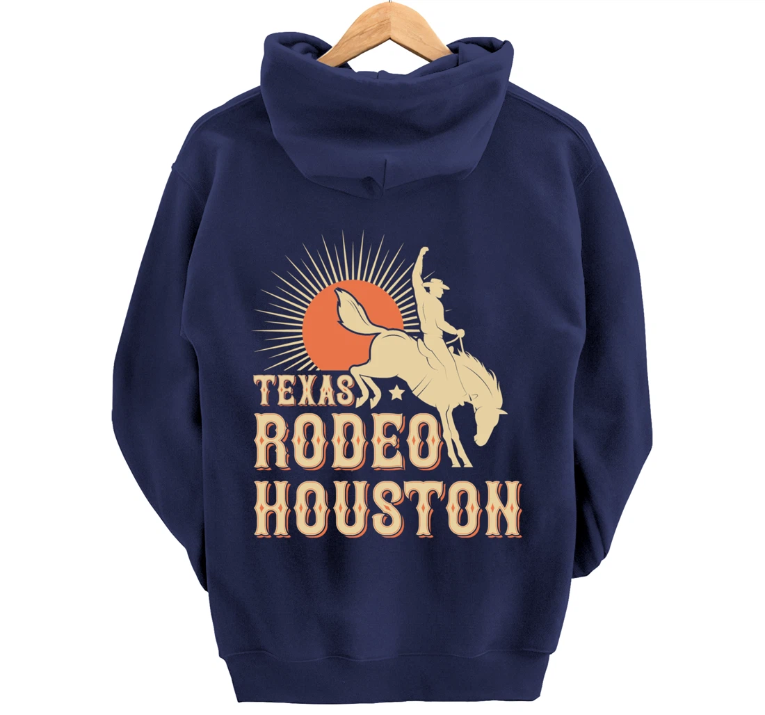 Houston Texas Rodeo Vintage Western Retro Cowboy Pullover Hoodie