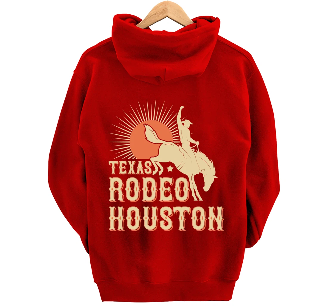 Houston Texas Rodeo Vintage Western Retro Cowboy Pullover Hoodie