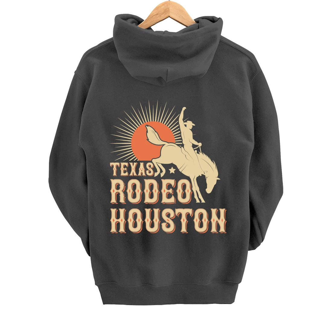 Houston Texas Rodeo Vintage Western Retro Cowboy Pullover Hoodie