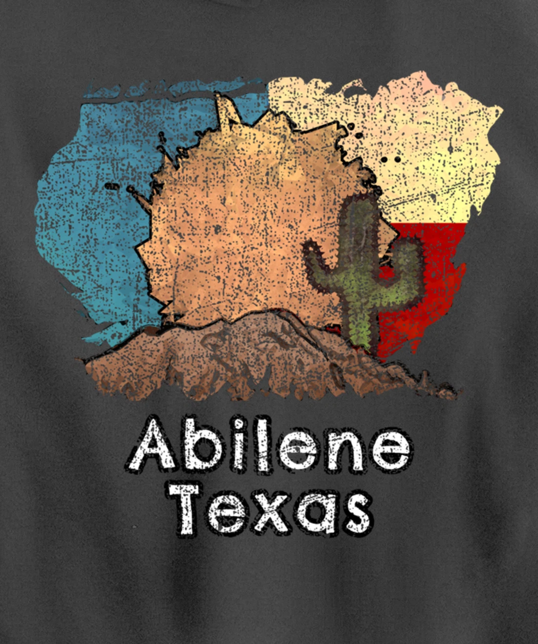 Abilene Texas Flag Desert Themed Pullover Hoodie
