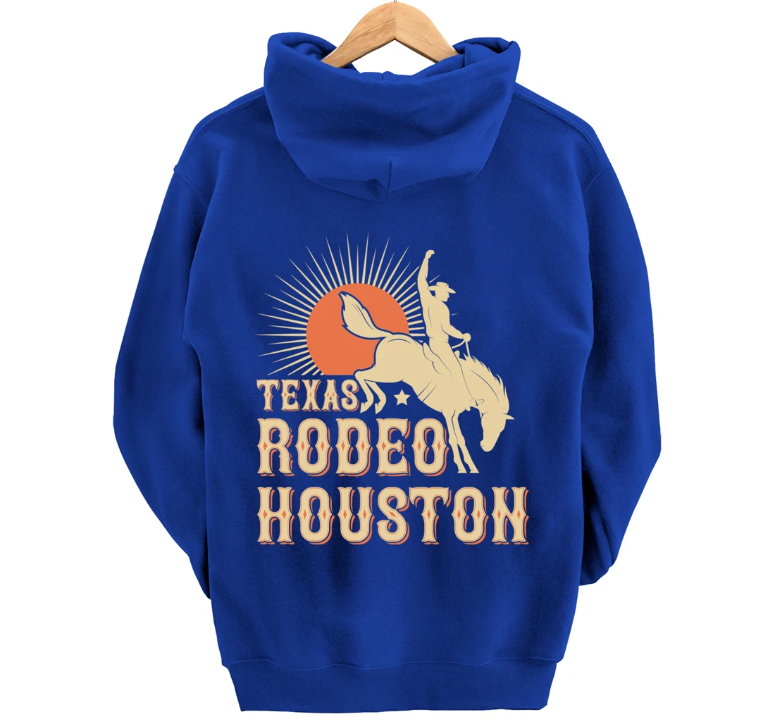 Houston Texas Rodeo Vintage Western Retro Cowboy Pullover Hoodie