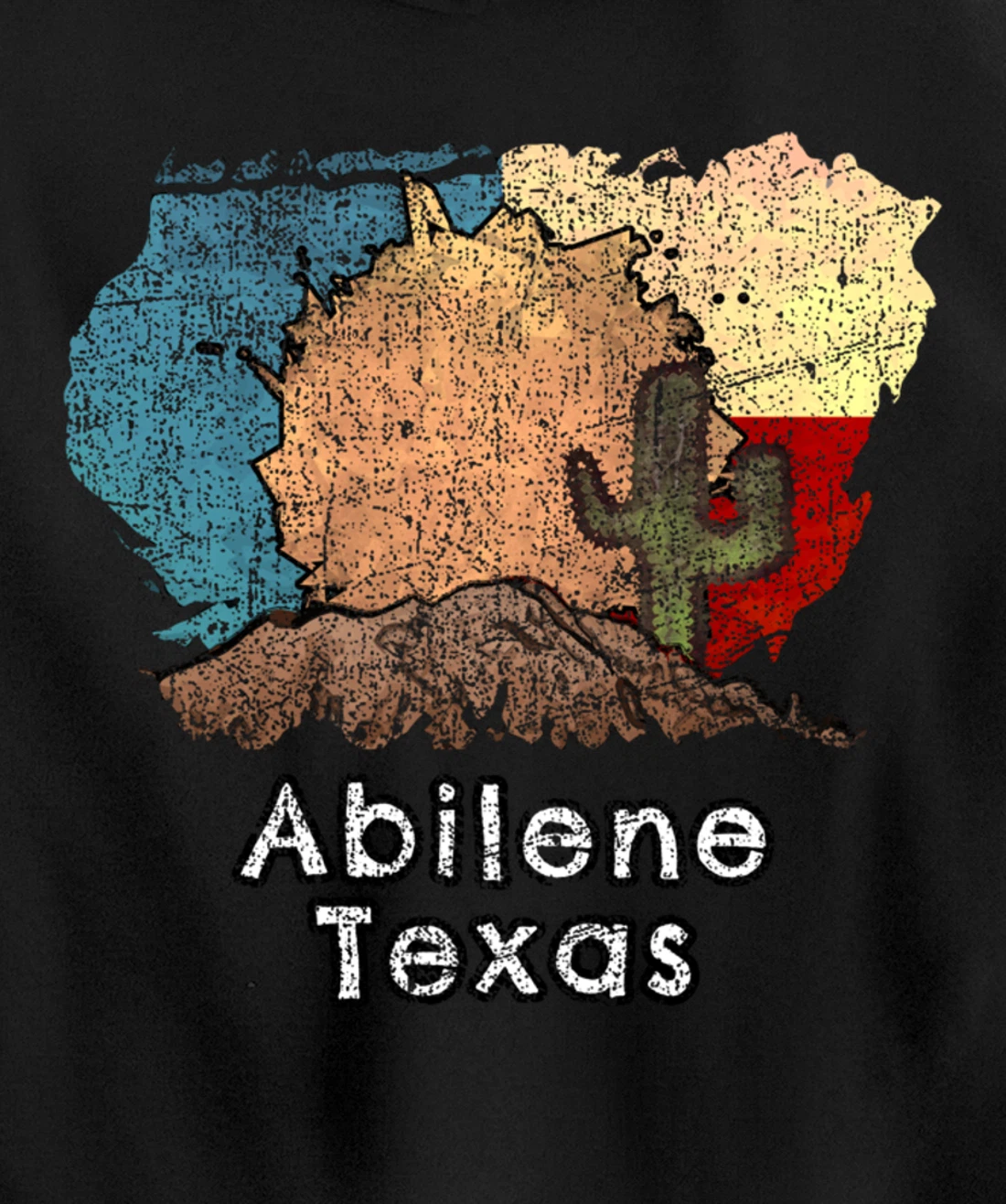 Abilene Texas Flag Desert Themed Pullover Hoodie