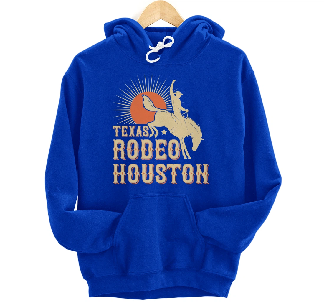 Houston Texas Rodeo Vintage Western Retro Cowboy Pullover Hoodie