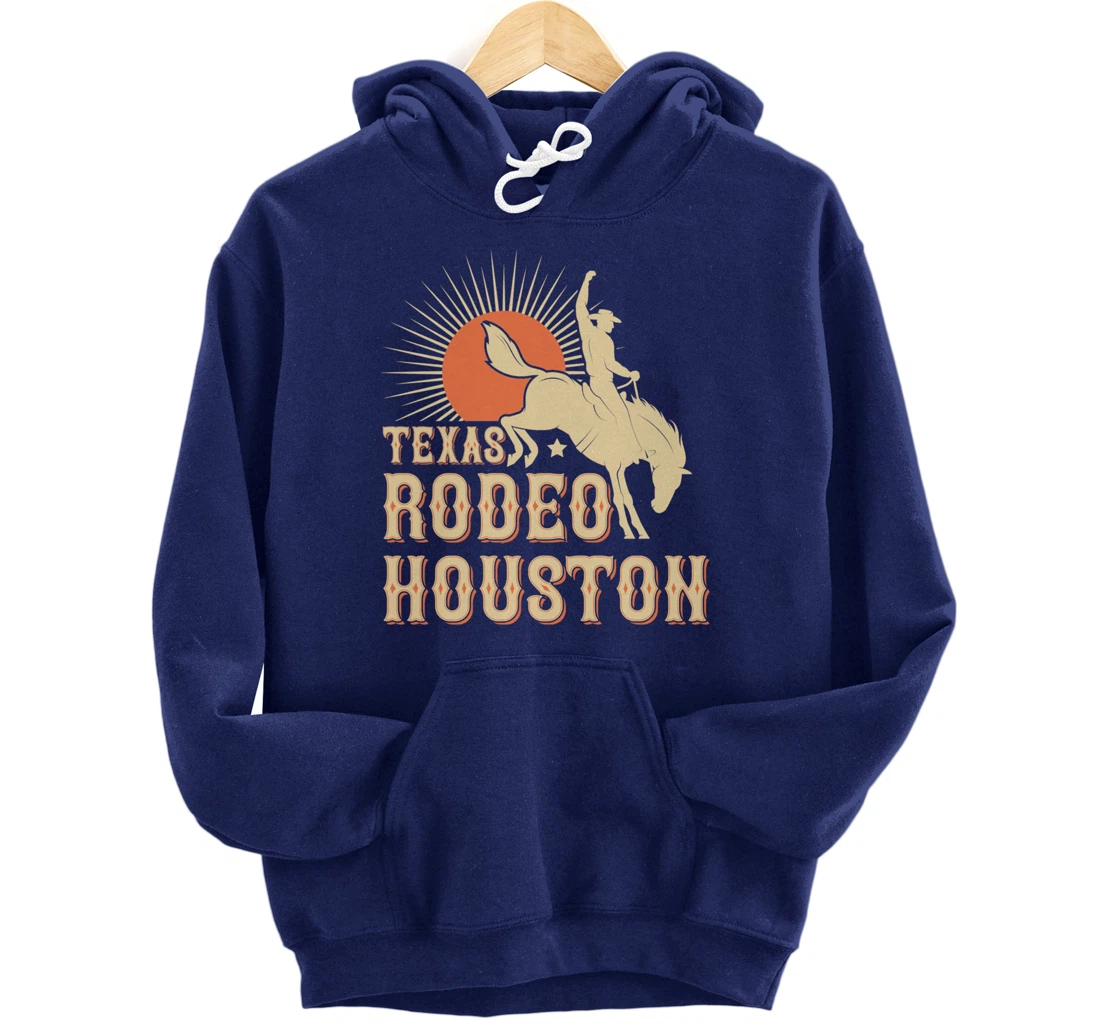 Houston Texas Rodeo Vintage Western Retro Cowboy Pullover Hoodie