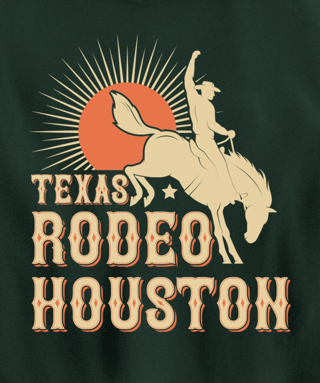 Houston Texas Rodeo Vintage Western Retro Cowboy Pullover Hoodie