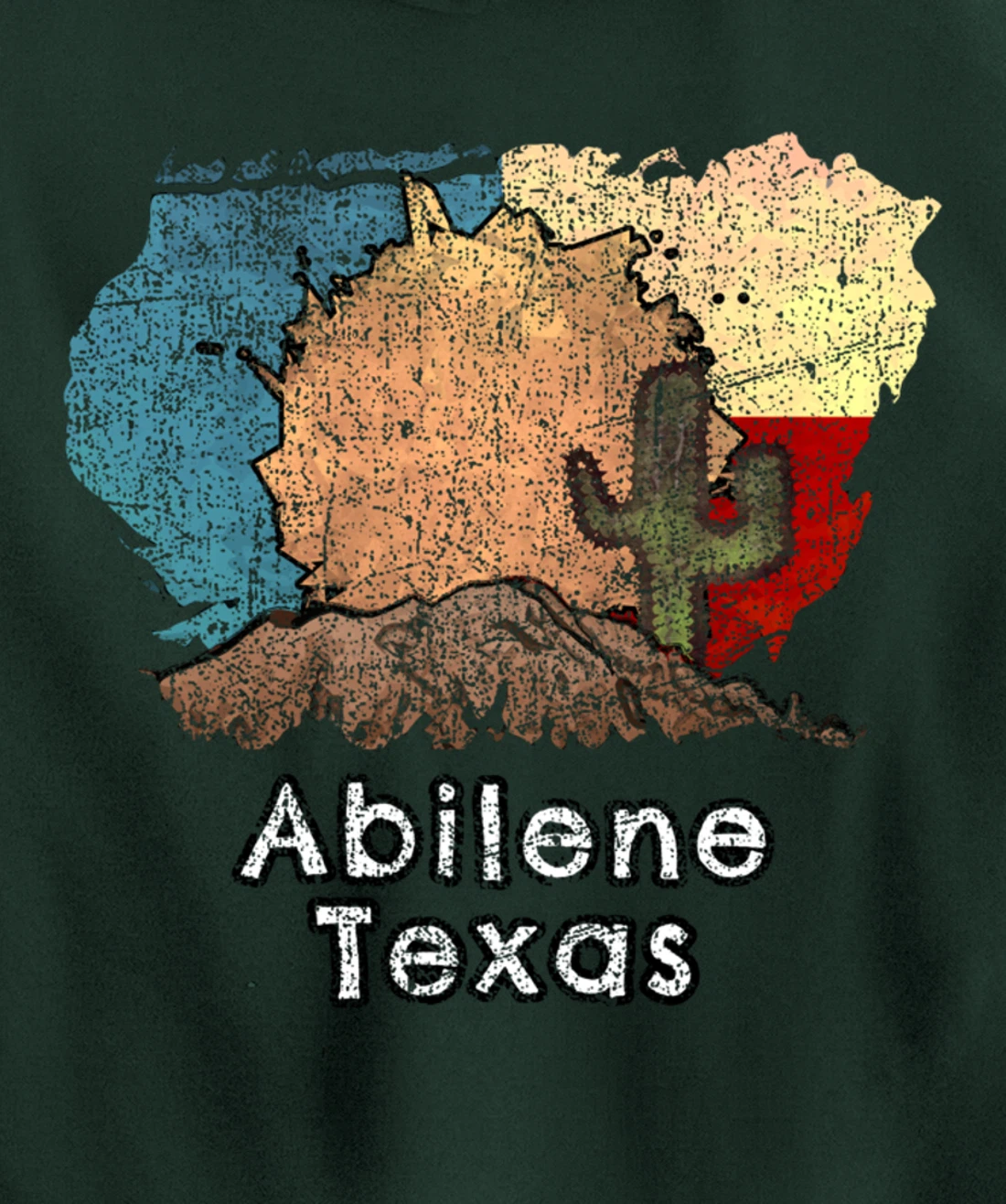 Abilene Texas Flag Desert Themed Pullover Hoodie