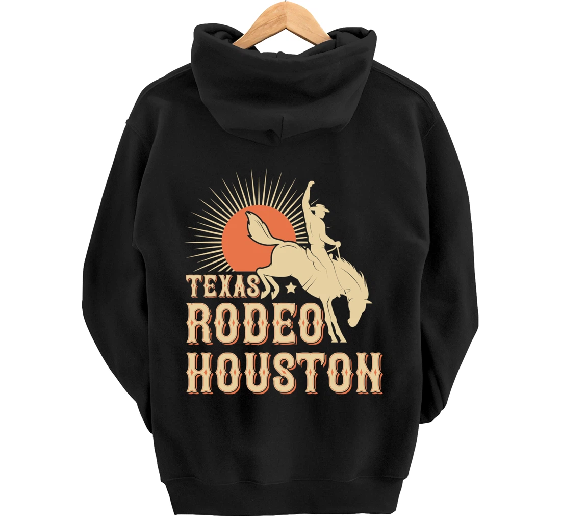 Houston Texas Rodeo Vintage Western Retro Cowboy Pullover Hoodie