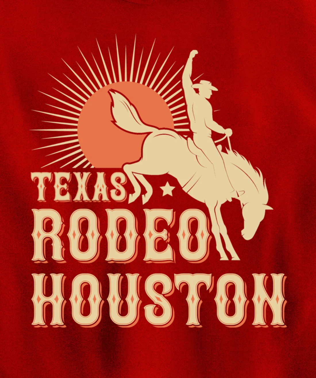 Houston Texas Rodeo Vintage Western Retro Cowboy Pullover Hoodie