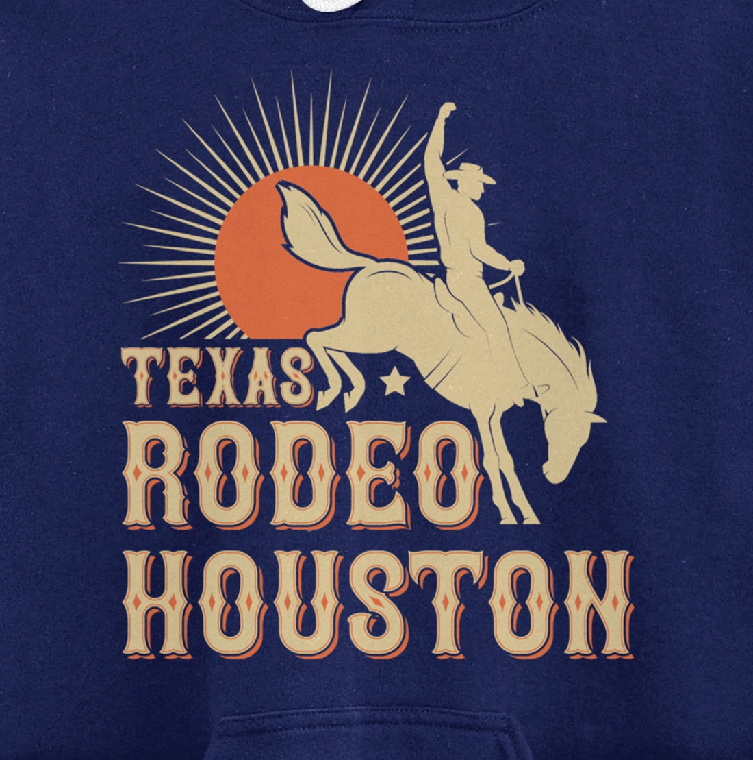 Houston Texas Rodeo Vintage Western Retro Cowboy Pullover Hoodie