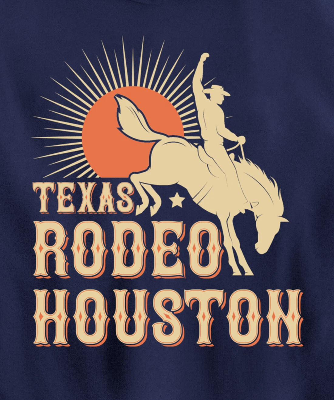 Houston Texas Rodeo Vintage Western Retro Cowboy Pullover Hoodie