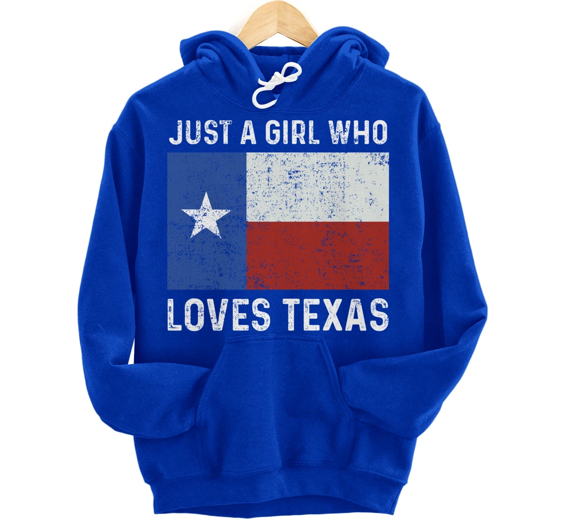 Girl Love Texas Flag Star State USA Pullover Hoodie