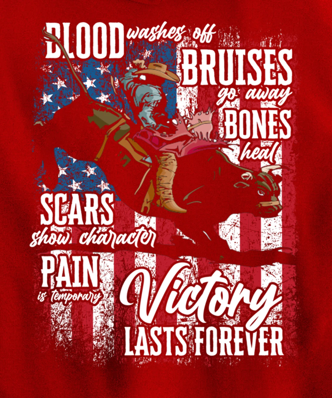 Bull-Riding Texas Ranch Rider Cowboy Western Pullover Hoodie