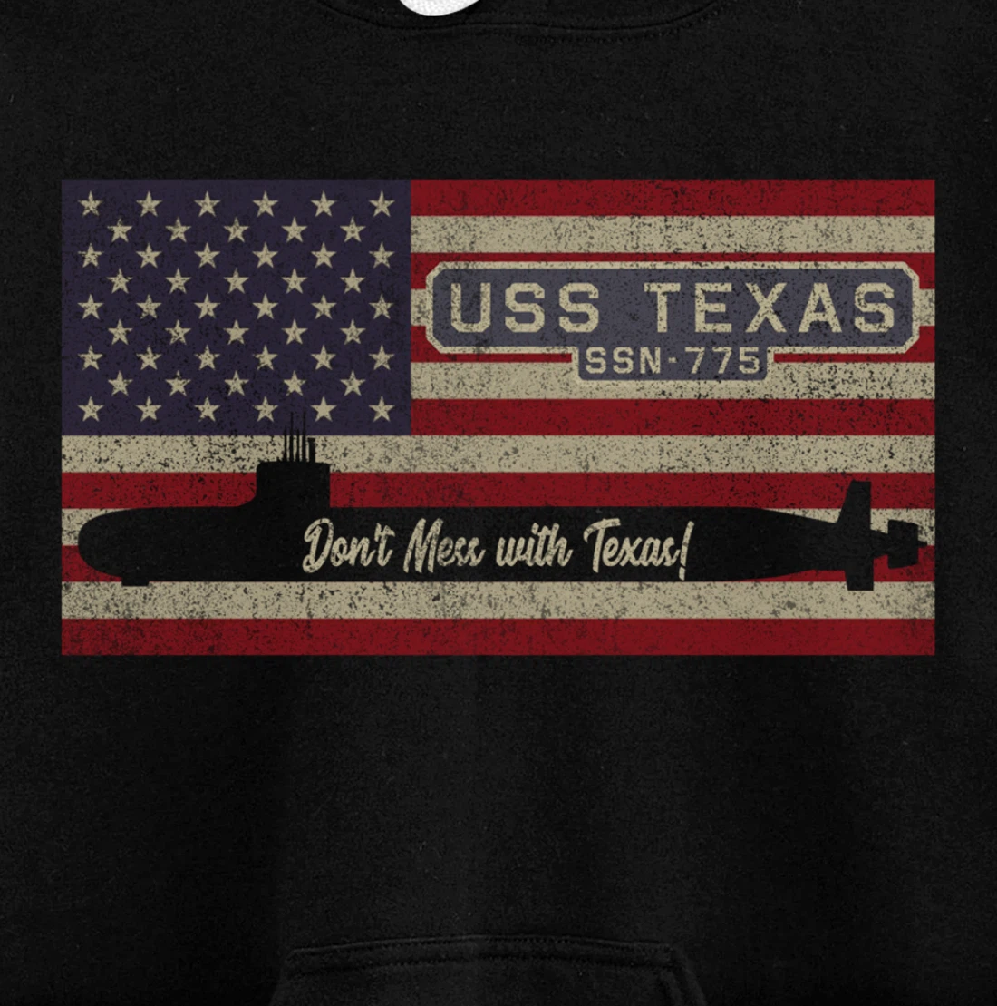 USS Texas SSN-775 Submarine American Flag Gift Pullover Hoodie