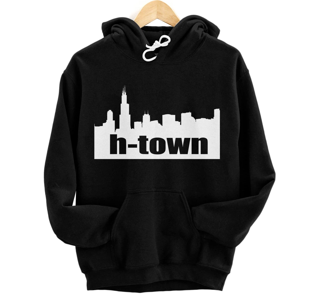 Houston Texas Skyline print H-Town Pullover Hoodie