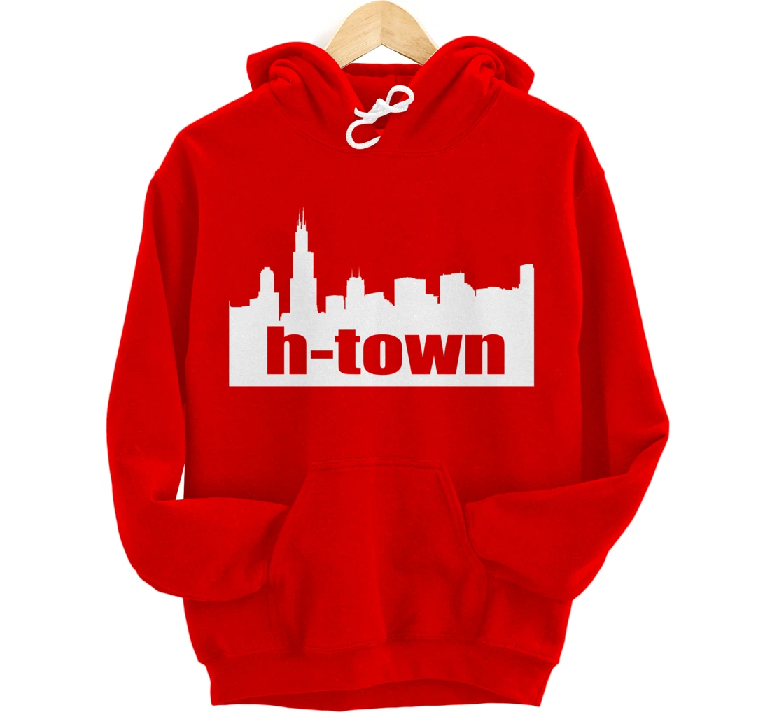 Houston Texas Skyline print H-Town Pullover Hoodie