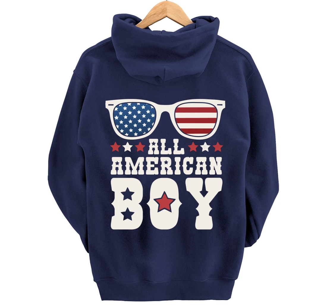 All American Boy 4th of July Texas Sunglasses Cowboy Country Pullover Hoodie