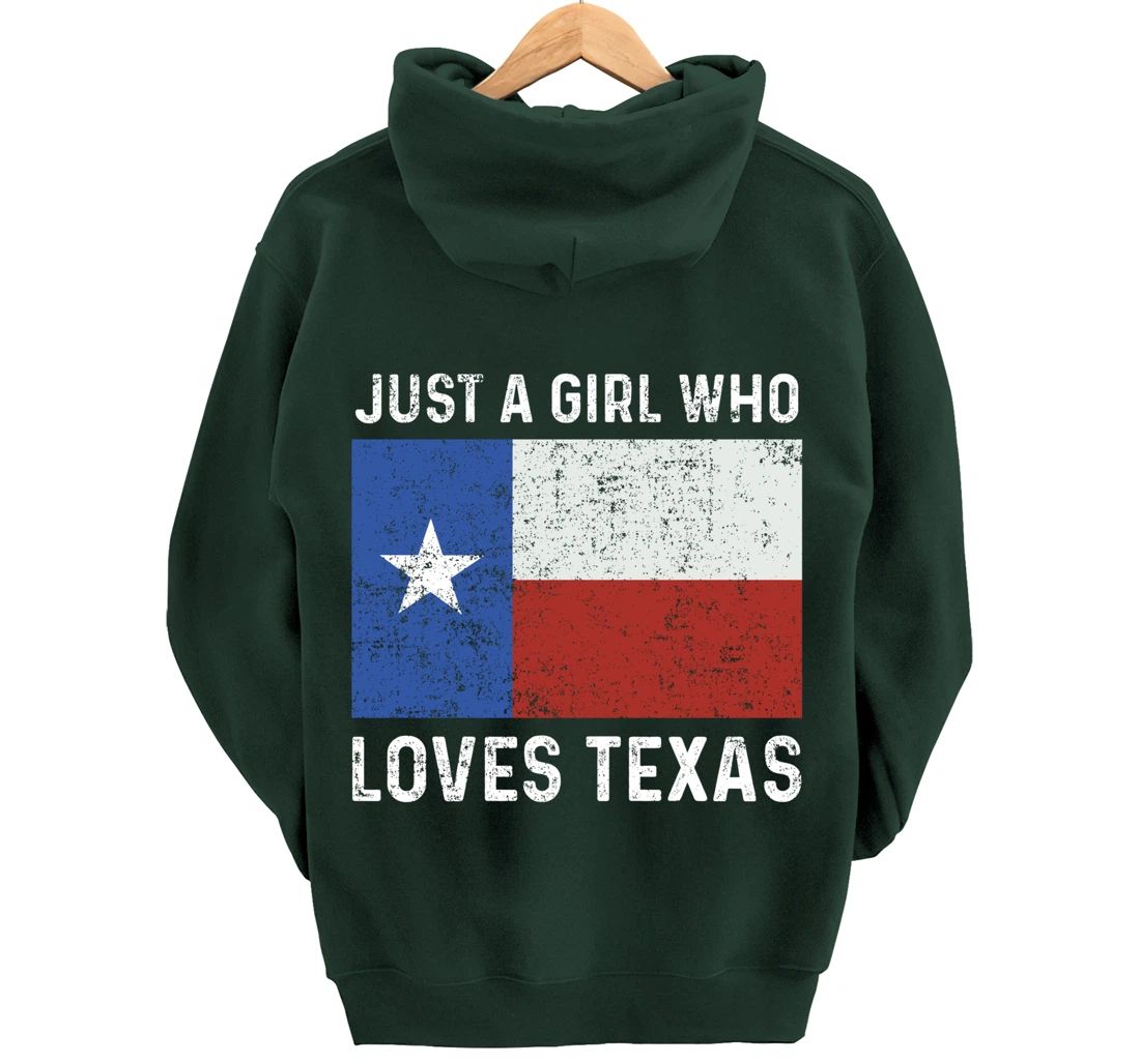 Girl Love Texas Flag Star State USA Pullover Hoodie